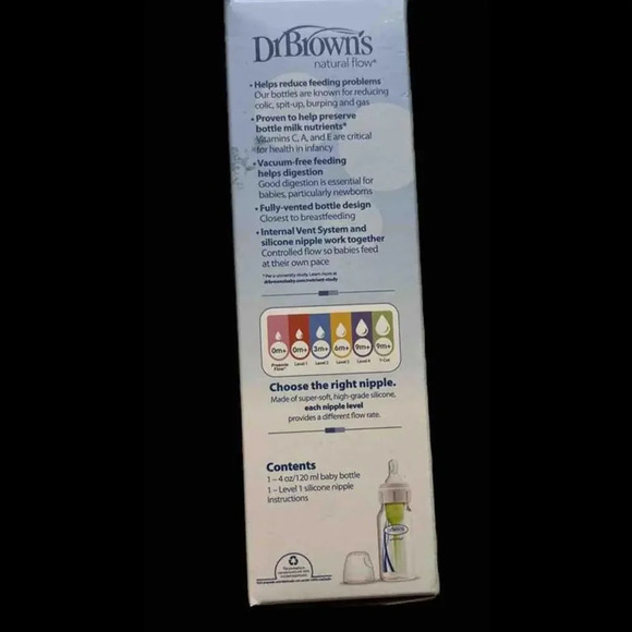 Dr Brown’s Options Plus Anti Colic Bottle Narrow 4oz 120ml New In Box - Picture 4 of 7